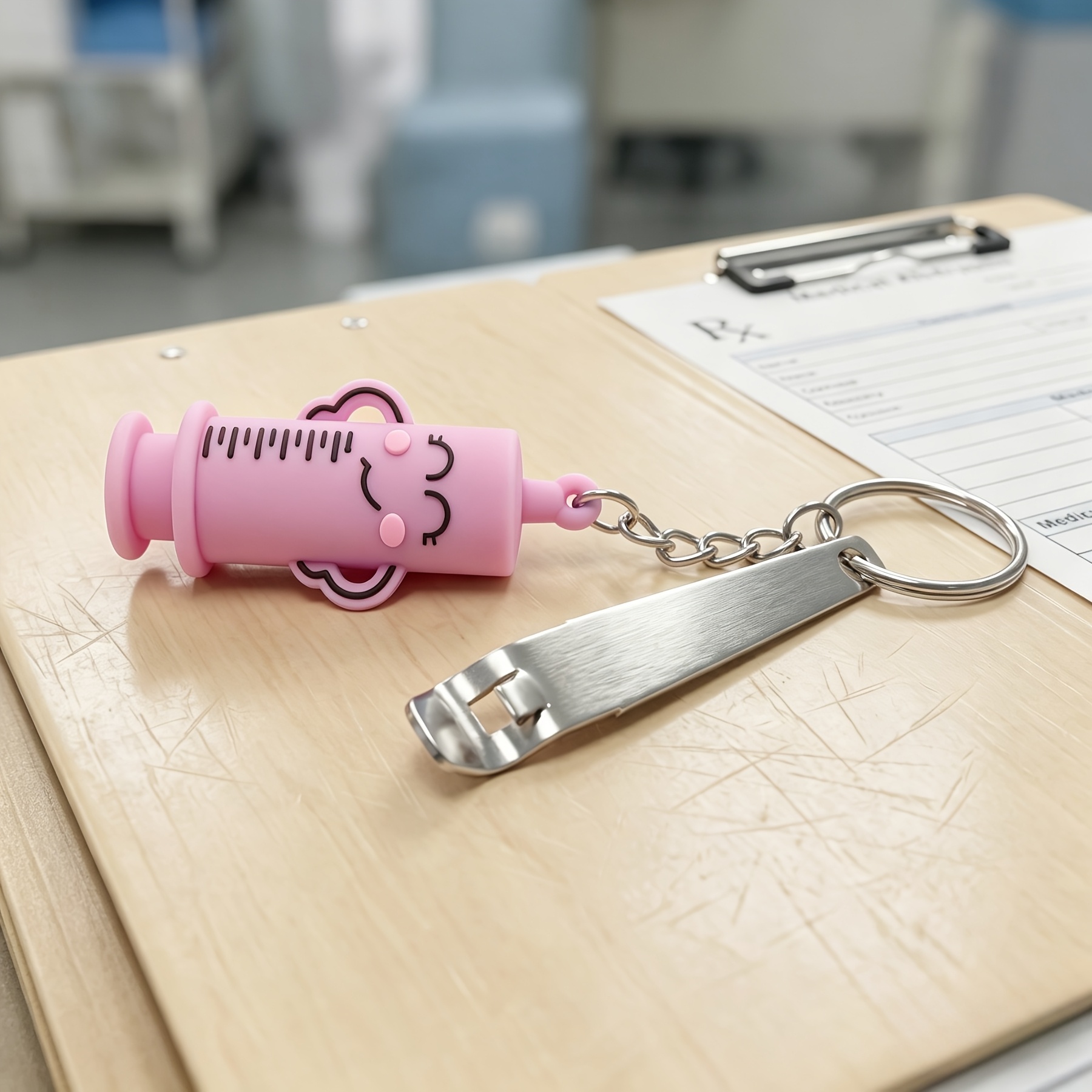 TEMU 2pcs Set Of Portable Ampoule Bottle Opener Novelty Keychain, Oral Liquid Bottle Opener, Cute Syringe-shaped Keychain, A Gift Keychain For