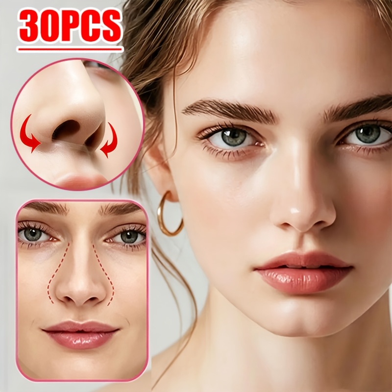 TEMU 30pcs/ Patchs Élastiques Invisible Auxiliaires pour Ailes du Nez - Sangles de pour le des Ailes du Nez pour Débutants - Découpables - en Bande -