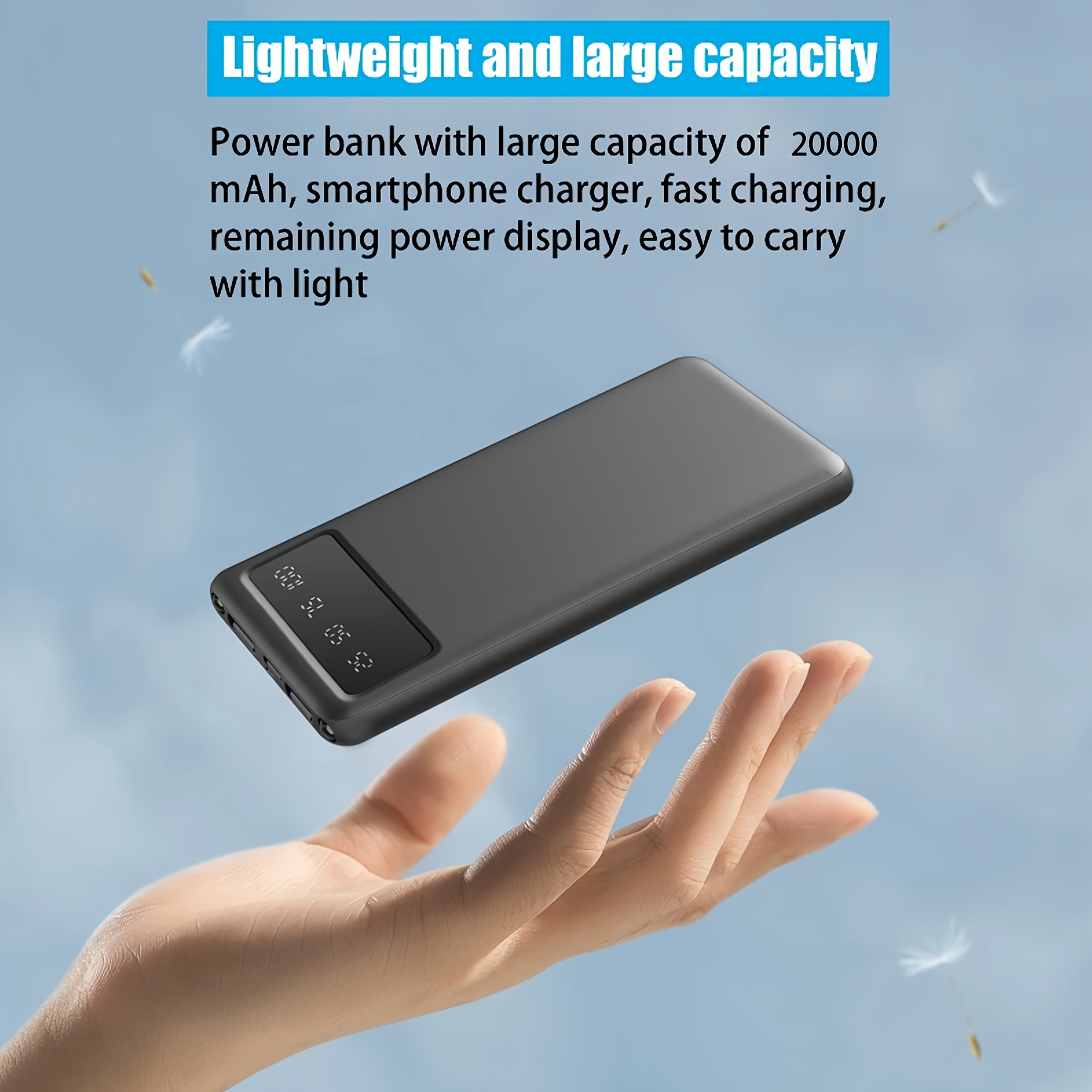 20000mAh Portable Power Bank with LED Display & Dual Output