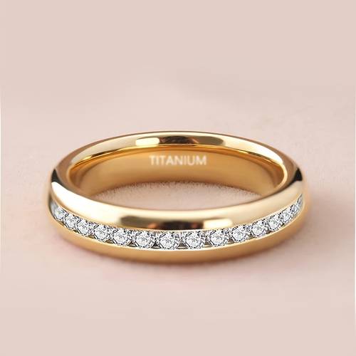 womens 4mm wide titanium steel ring unisex wedding and engagement jewelry christmas and anniversary gift