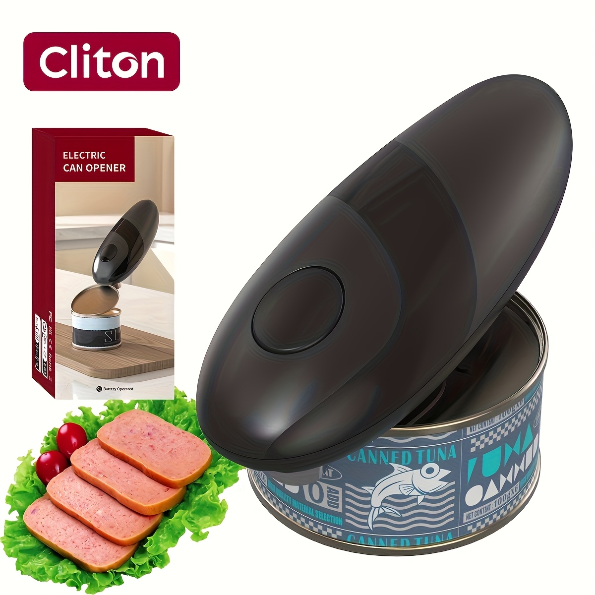 Cliton Auto Electric Can Opener - Operation, Battery-powered Portable Can Opener With Design, For Women &, Ideal, Camping, Picnics - Perfect Gift For Mom/wife/ Girlfriend