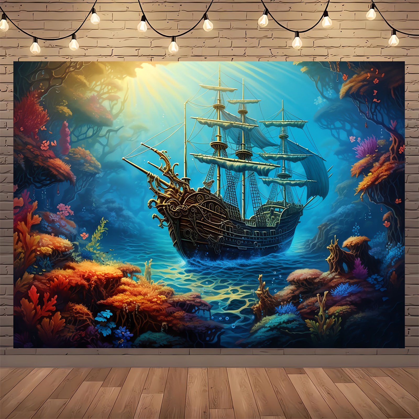 1pc, Underwater Scene Modern Background Photo Props, Polyester Banner  Decor, Party Home Decor, Party Wall Decor, Party Background Decor, Party  Decor S