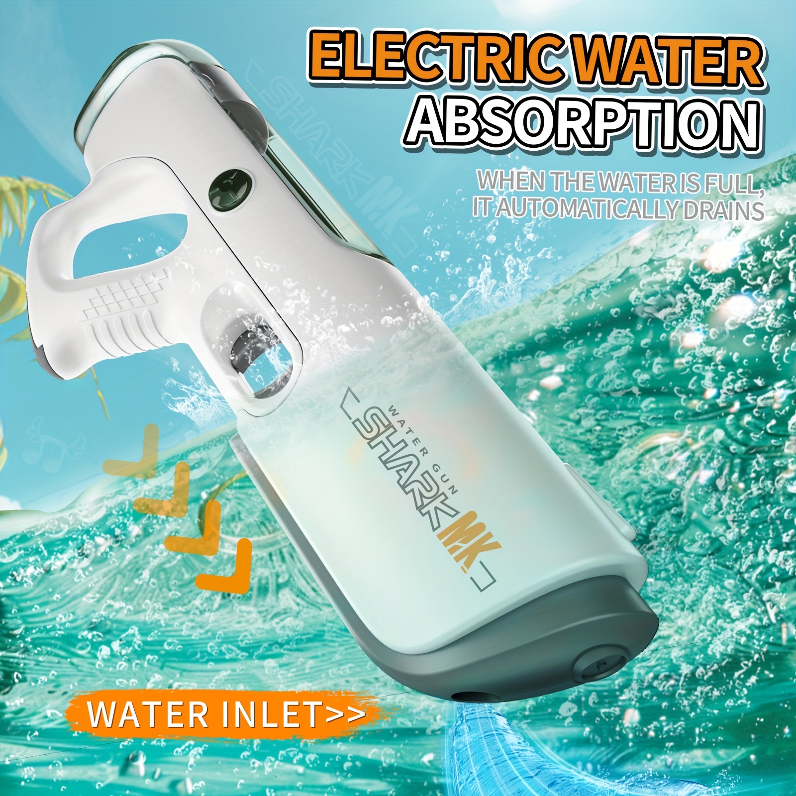 Electric Water Gun with Large Water Tank & Long-Lasting - Powerful Shooting Range, Ergonomic Grip, Automatic Drain System, Parent-Child Interactive Outdoor Water Blaster for Summer Fun, Pool, Beach, Backyard - Ideal for & Adults (/Gray/White) - Durable & Portable Design, Large-Capacity Water Storage, Long-Lasting Range, Easy-to-Use with Ergonomic Handle for Outdoor Play, Mini Water Pistol, Water Blaster Gun, Water Gun Glocks, Plasma Water Gun, Water Gun Mini, Water Gun Pistol