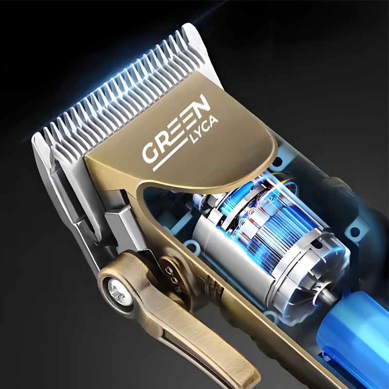Charge rapide avec USB-C, affichage numérique, qualité rétro dorée, tondeuse à cheveux sans fil, longue autonomie, tondeuse professionnelle pour hommes avec câble de charge et planche de guidage, outil de soin personnel, structure durable, cadeau de vacances