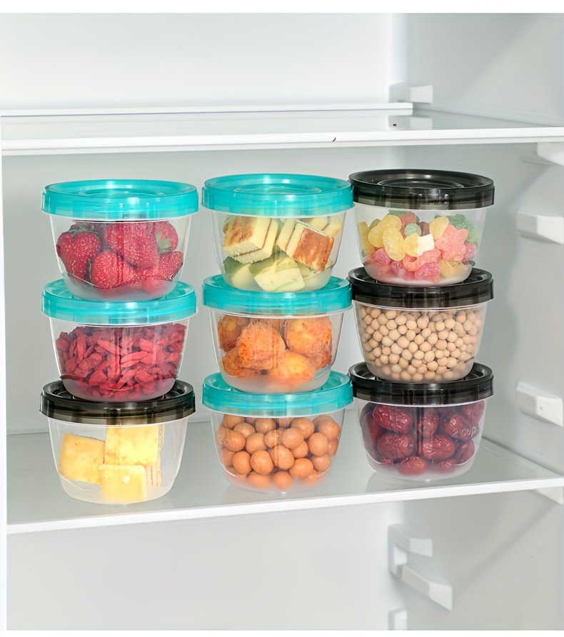 2pcs transparent sealed food storage containers with blue lids microwave safe freshness preserving   for   nuts fruits more ideal for home kitchen use details 11