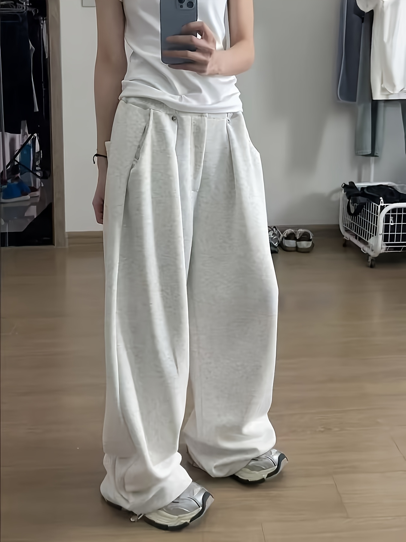 womens y2k korean streetwear joggers oversized straight leg Temu