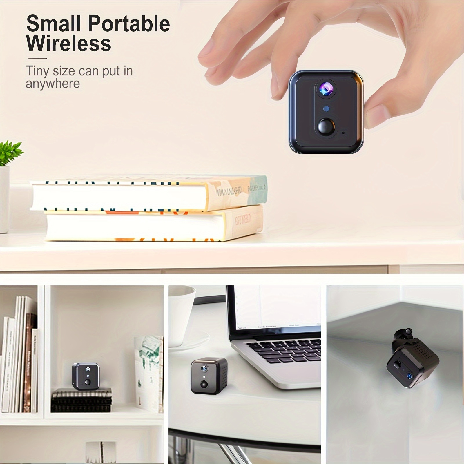 2024 upgraded mini surveillance camera full hd 3mp mini camera portable wireless security camera indoor outdoor camera wifi camera night vision with video 1296p hd portable camera ultra low power consumption battery powered camera 2 4ghz wifi home camera 2 way audio smart pir human detection details 2