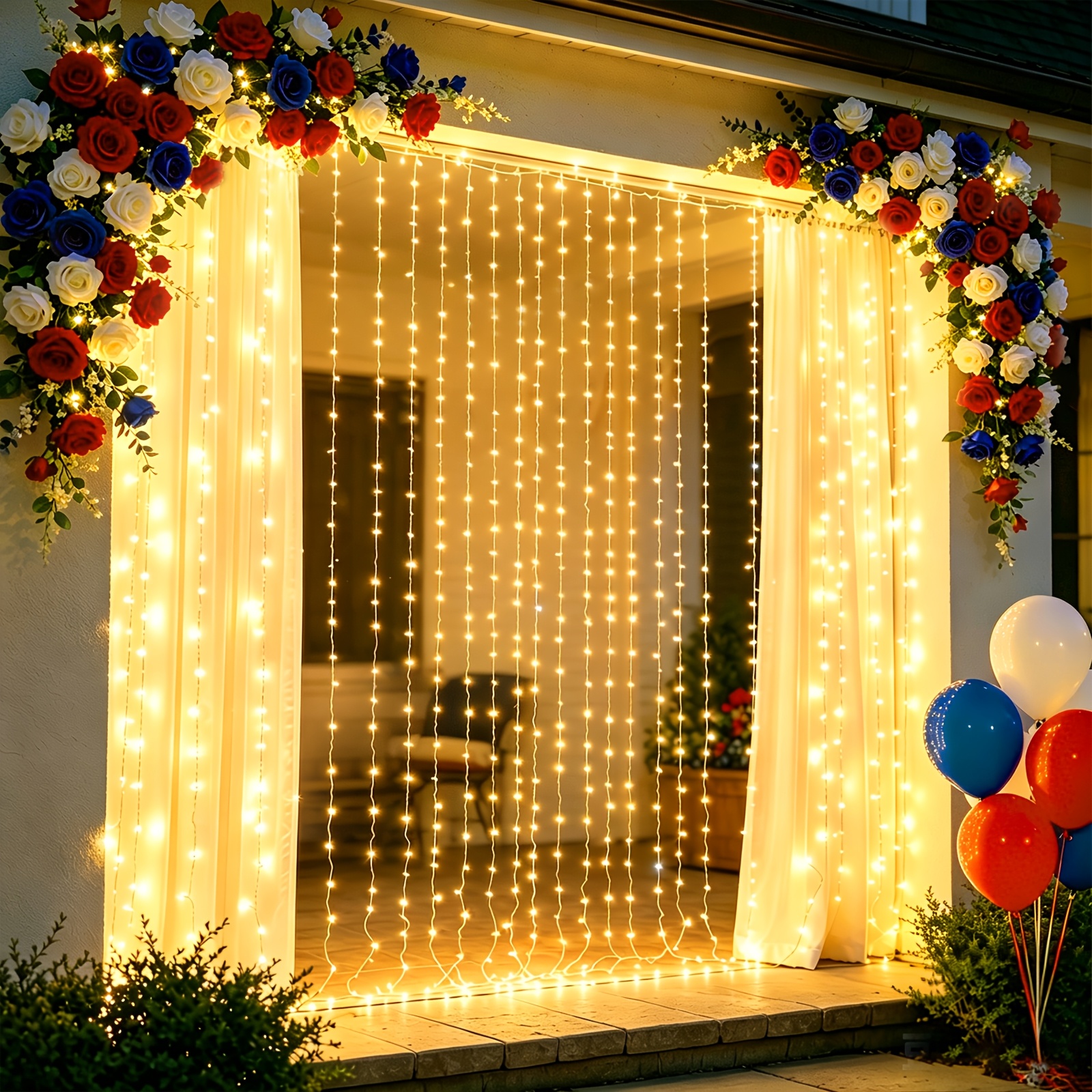 Image of Indoor And Outdoor Transparent Decorative Lights, Battery-powered Warm- Tassel Lights, With Remote Control Timer. Suitable For Weddings, Birthday Parties, Room Windowsill Photo , And Prom Decorations