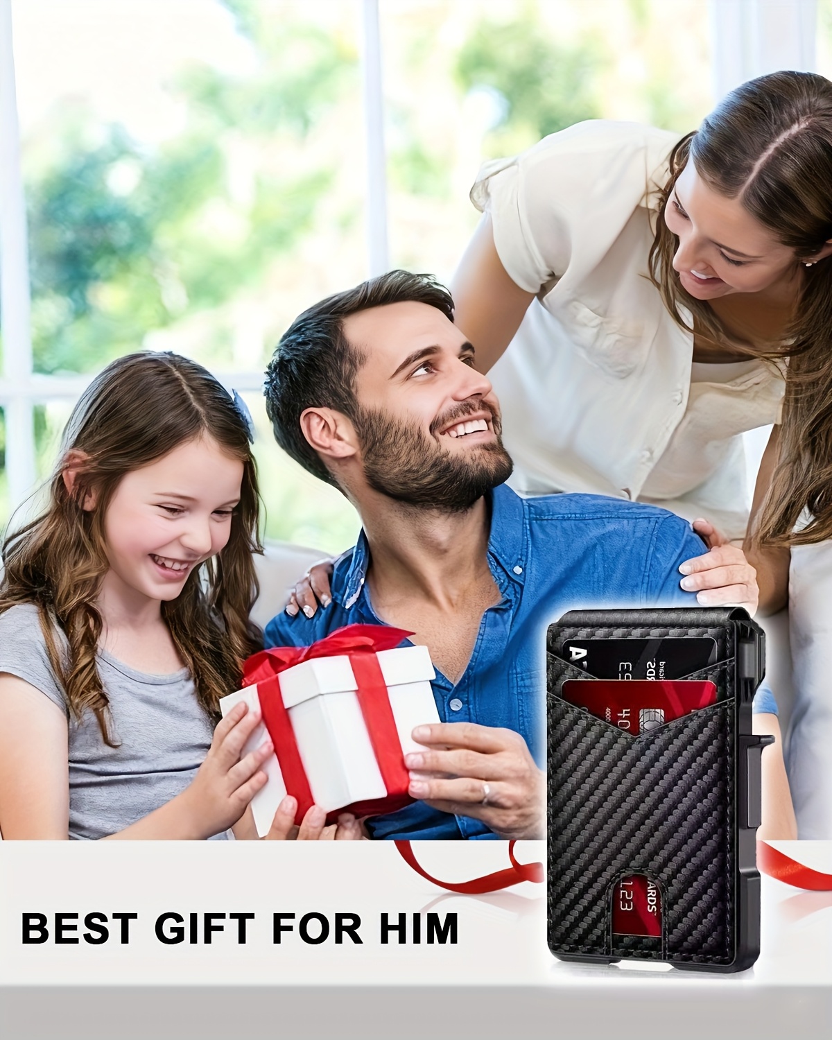 Rfid-Blocking Men'S Wallet | A Sleek And Slim Smart Pop-Up Card Holder, Metal Credit Card Wallet with a Money Clip, Suitable for Men, Can Hold 13 Cards. A Gift for Men.