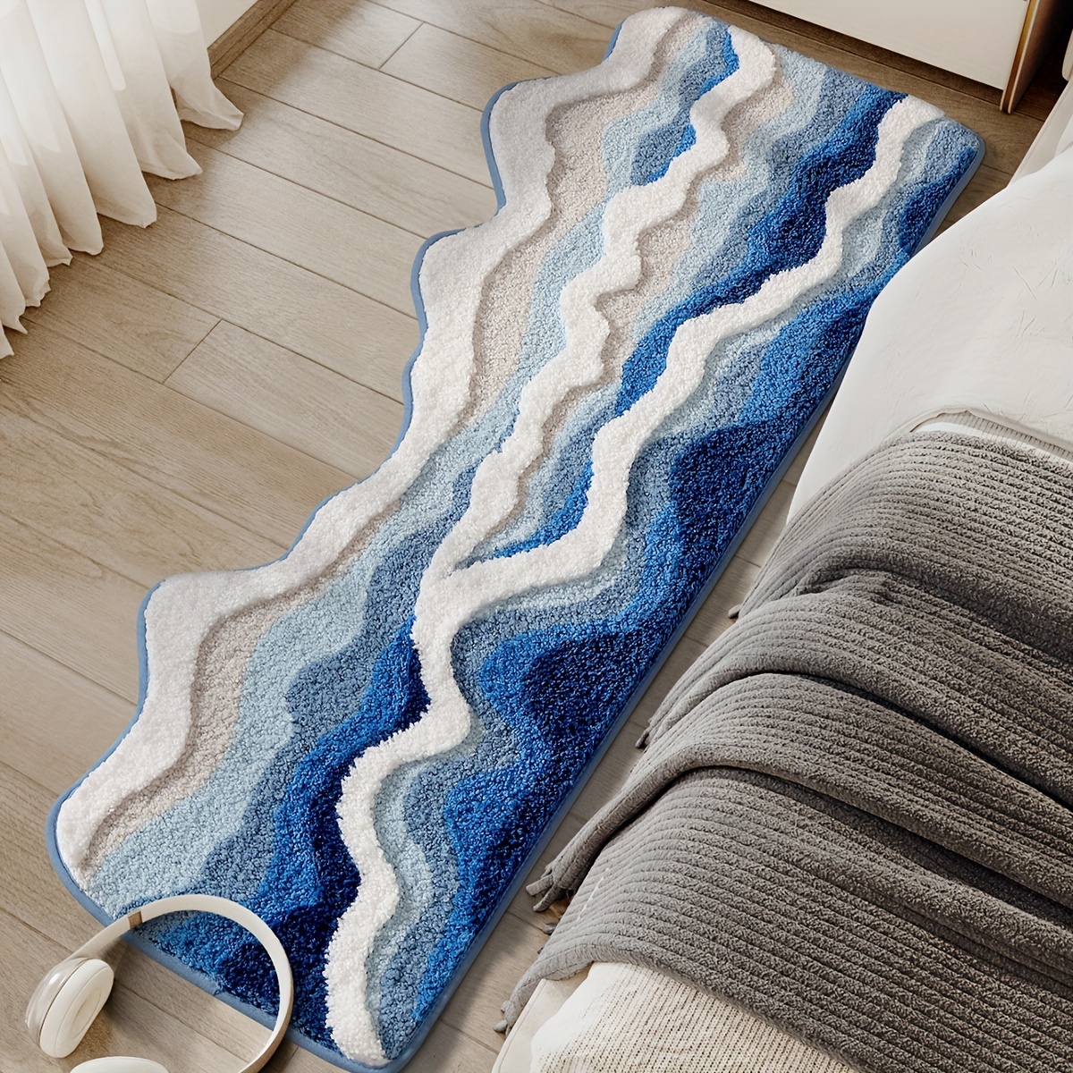 

1pc Sea Bathroom Rug Mat, Absorbent Bath Rug, Comfortable Bath Mat For Bathroom , , Bathtub, , Decor Fluffy Decor