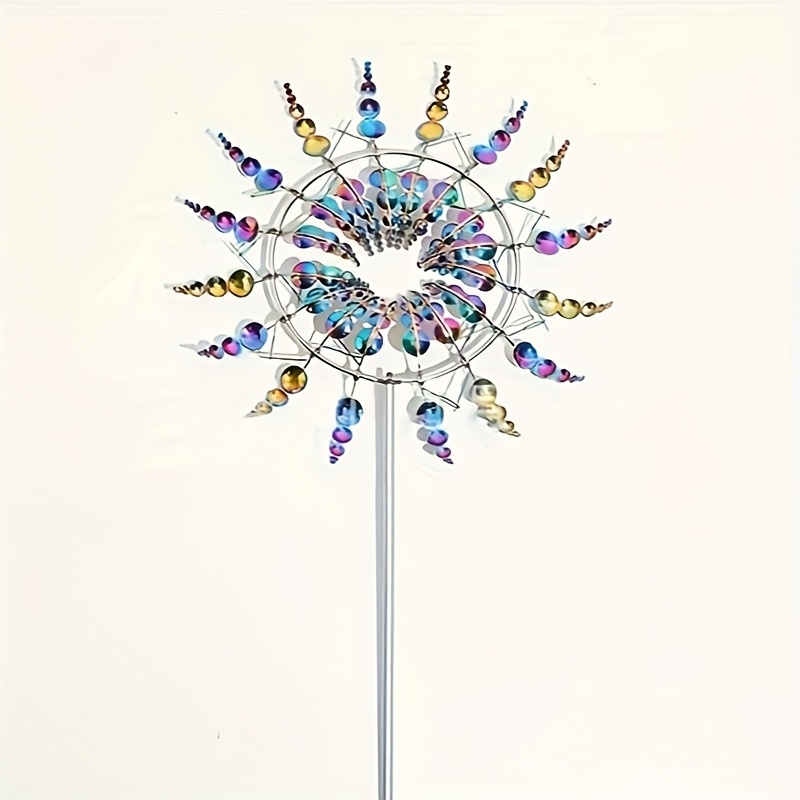 colored stainless steel outdoor decorative metal windmill courtyard   decoration wind turbine rotator no windmill no electricity Product details 5