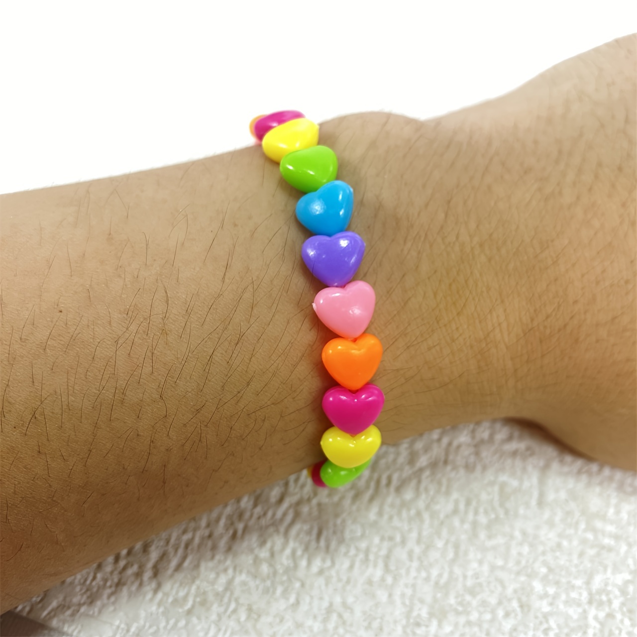 Colorful Dopamine Heart Bracelet for Casual Attire