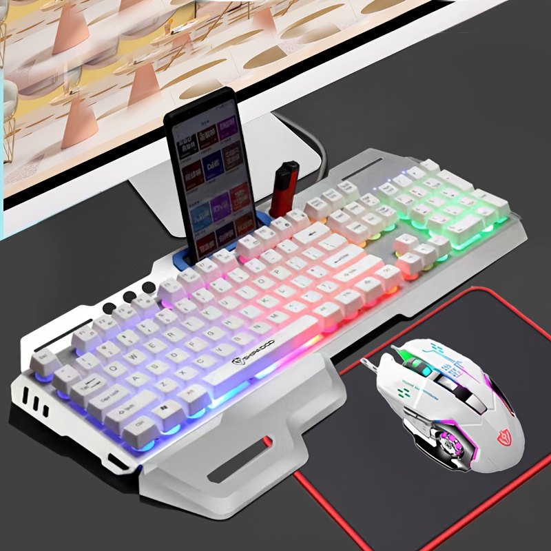 Bekabelde gamingtoetsenbord- en -muisset met muismat