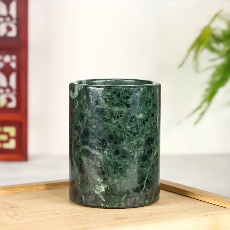 TEMU 1pc Natural Stone Pen Holder, Pen Stand Cup, Home Office Bedroom Household Decoration Gift, Very Suitable For Housewarming And Special Occasions
