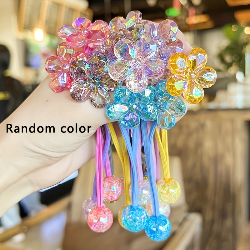 5pcs random color camellia hair ties high twist - Temu Kuwait