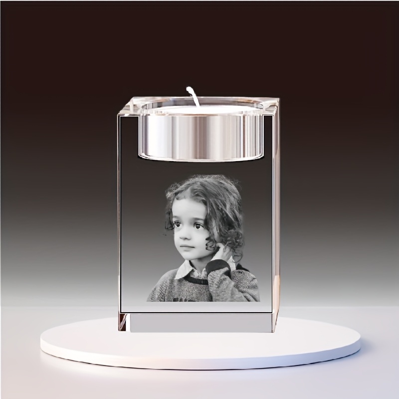 TEMU Customize Personalized Crystal Festive Atmosphere Candle Table Decorations, Suitable For Customizing Unique Photos With Text, Pictures, Etc.,
