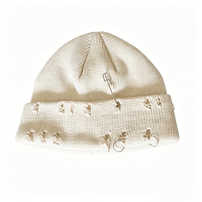 TEMU 1pc Of Hat, A New Stylish And Versatile Beanie For Autumn And Winter, Featuring A Trendy Distressed Design. This Warm And Protective Cap Is