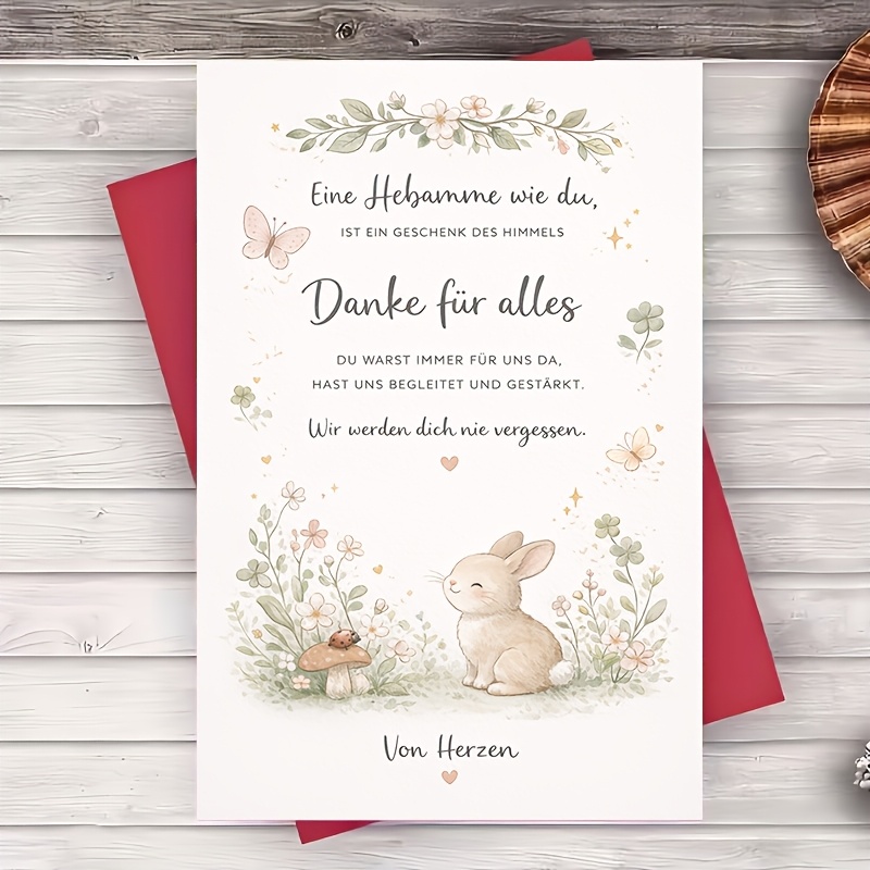 1 Envelope And 1 Greeting Card Thank You Greeting Card Floral For Nurse Midwife Appreciation For Wife Mom Friend Colleague Thoughtful Gift For Hospital Celebration Greeting Card