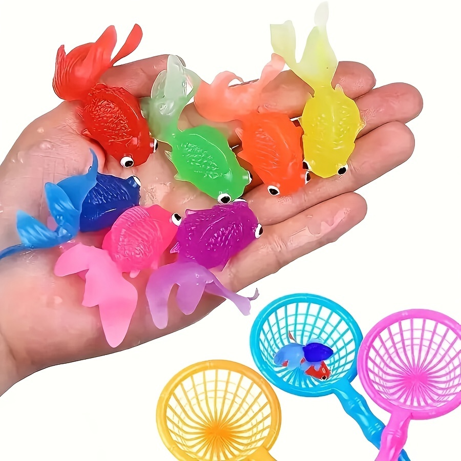 

12-pack Floating Rubber Toys For Indoor & Outdoor Water Games, Summer Party Decorations & Supplies, Color Novelty Gag Gifts For Kids - No Nets Included