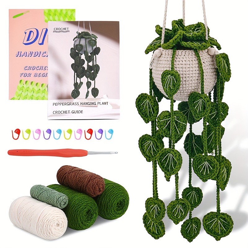 

Green Grass Plants Crochet Kit For Beginners, Hanging Potted Plants Crochet Starter Kit With Step-by-step Video Tutorials Complete Crochet Kit For Beginners Decoration Eid Al-adha Mubarak