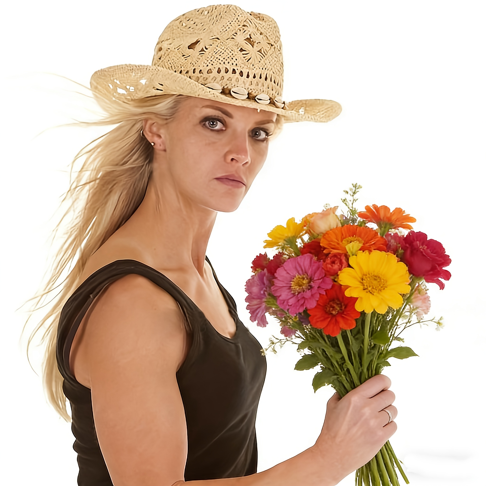 men women spring summer unisex wide brim western - Temu display picture 1