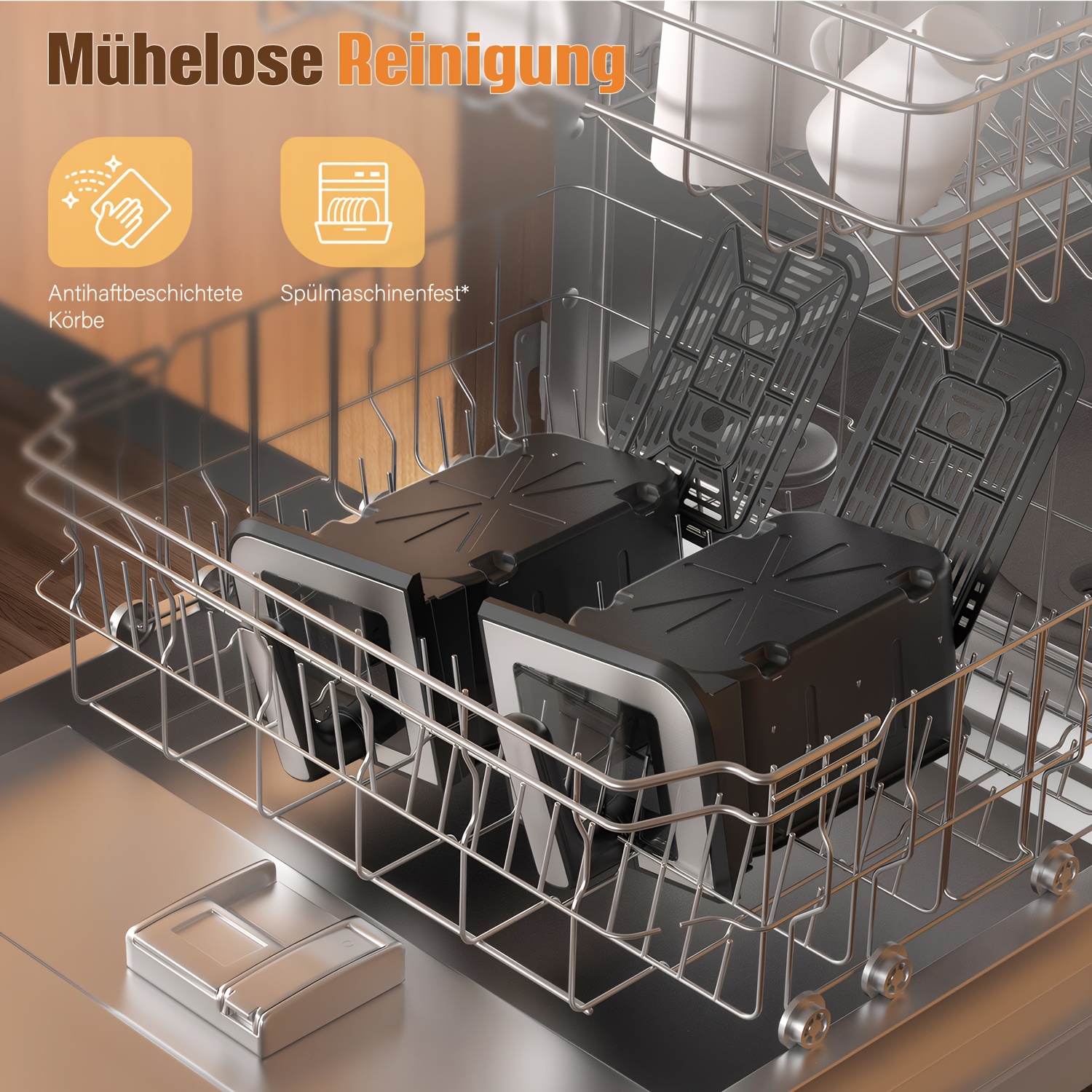 10.5L 10-in-1 Dualzone Airfryer met 2 aparte frituurmanden