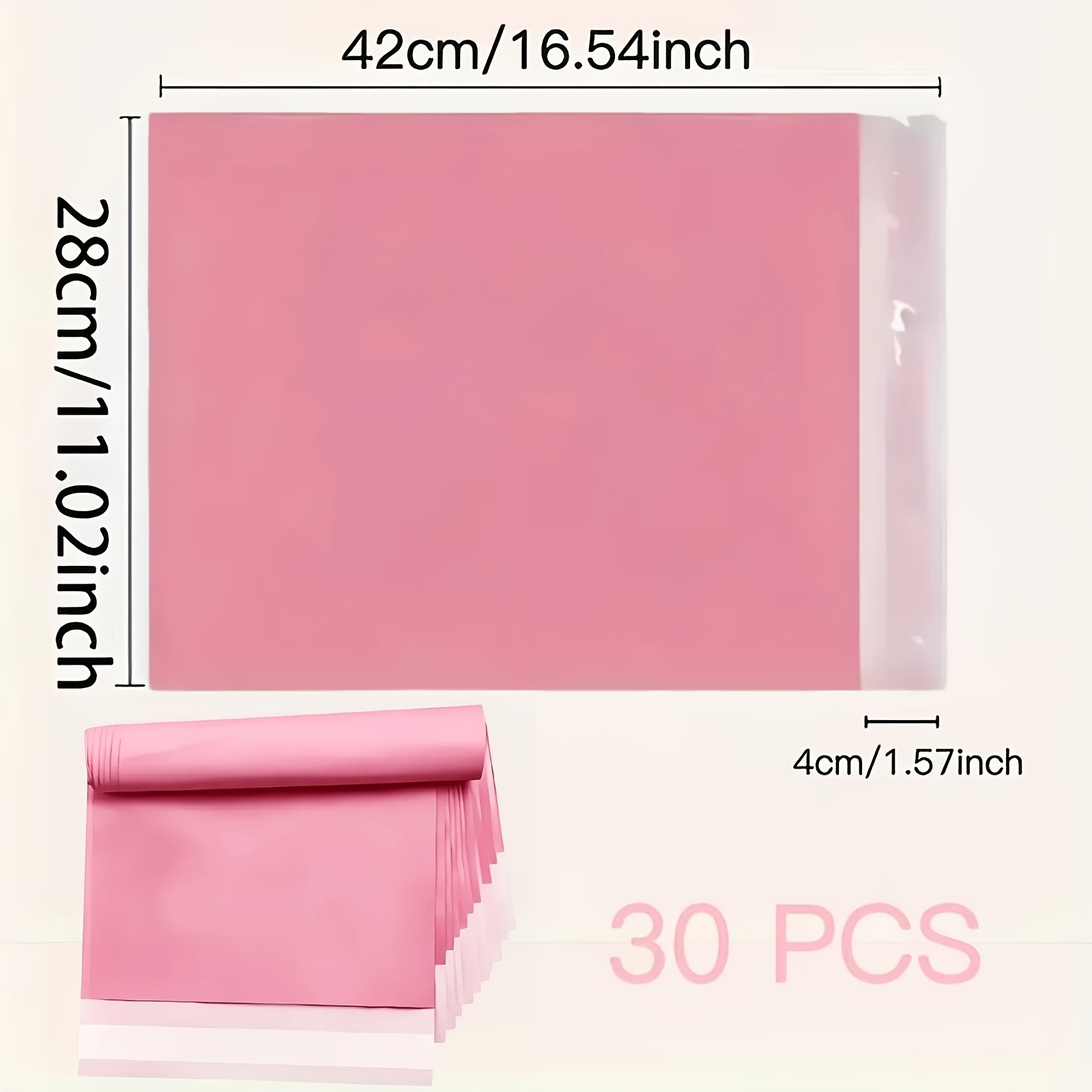 TEMU 30/50pcs Translucent Pink Courier Bags, Storage Bags, Multi-functional Packaging Bags, Odor-resistant Trash Disposal Bags, Available In 5 Sizes,