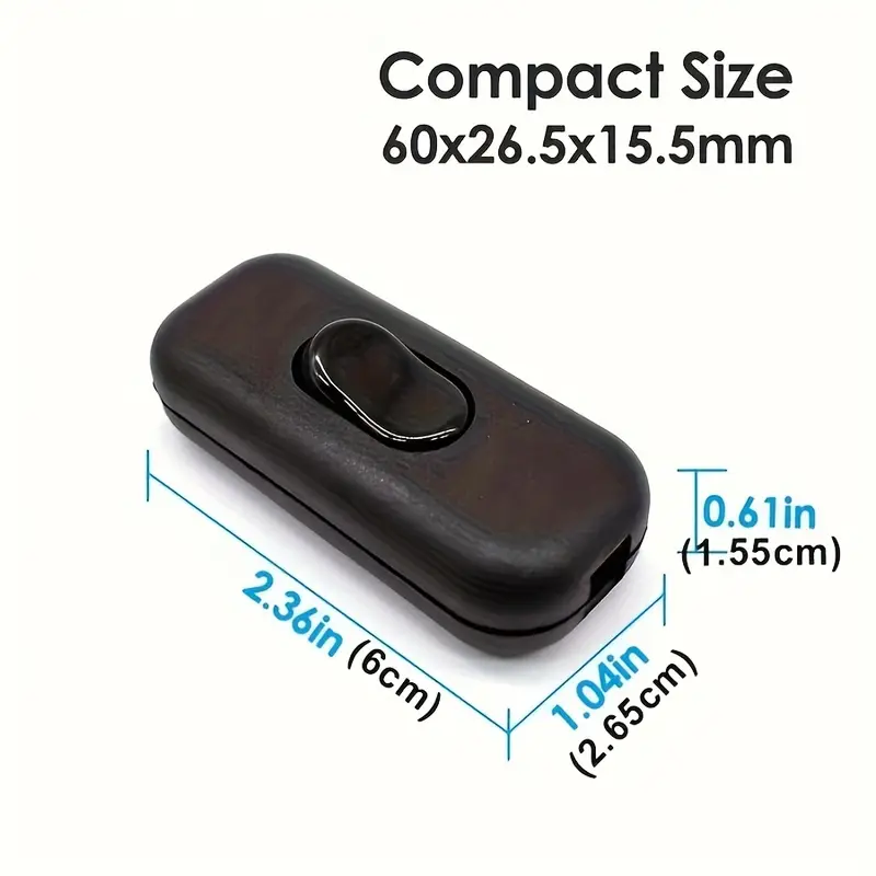 2 Interruttori A Cavo Per Lampada - ON/OFF 250V 6A Nero Per Lampade Da Tavolo O Comodino - Foto 11