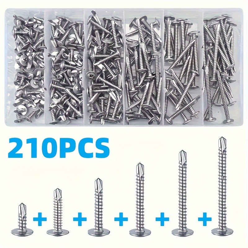 

210pcs #8 Steel -tapping - 410 , Fully Low Round For Metal, Thread