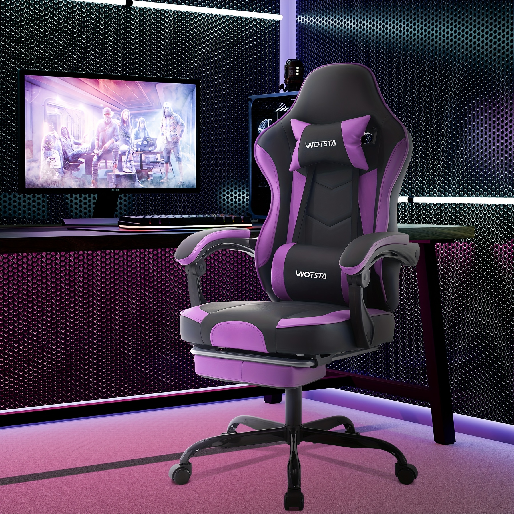 ergonomische gamestoel met voetpedalen