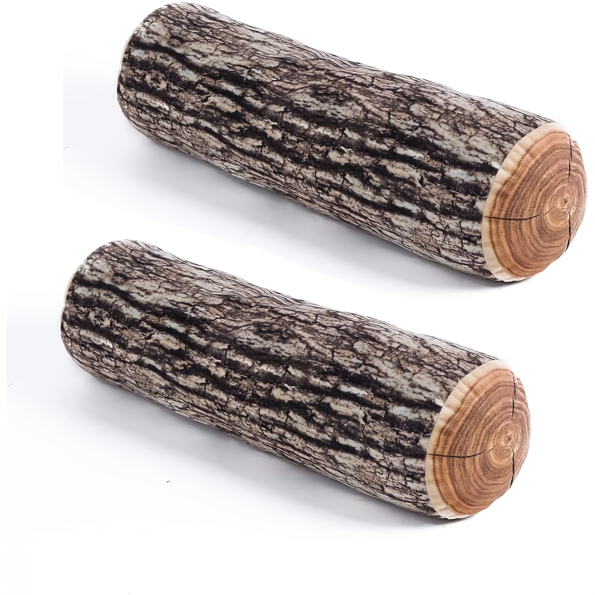 2pcs Decorative Tree Circular Pillow, 3d Digital Printing Comfortable 's Fun And Cute Wooden Pillow Cylindrical Floor Mat, Suitable For Home, Sofa, Sofa, Bedroom, Living Room Decoration, Tree Trunk