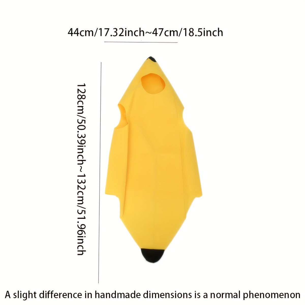 TEMU Banana Costume - Festive Fruit Dress With Black Tips, Polyester, Parties And Stage Performances, Festive Attire | Design | Durable Costume