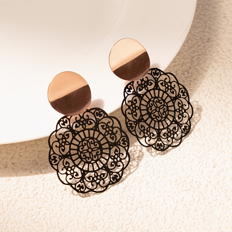 E-shop 1 Paar Damen Clip-On Ohrringe, kein Piercing erforderlich, elegante Retro Kupfer Ohrringe, Schmuck Großhandel, geeignet für den täglichen