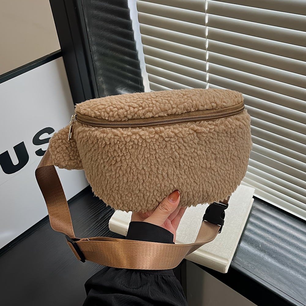 /summer Plush Chest Bag For Women, Trendy And Versatile Commuter Waist Bag, Plush Single-shoulder Crossbody Bag, Small Sports Satchel
