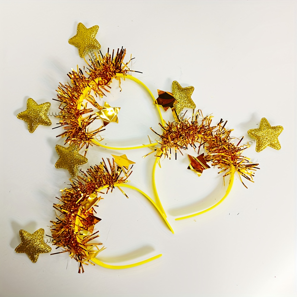 E-shop 3er-Set Sternband-Stirnbänder 2026 Festliche, fröhliche Partyzubehör Weihnachten Neujahr Geburtstag Jahrestag Party Abschlussball Aufführung