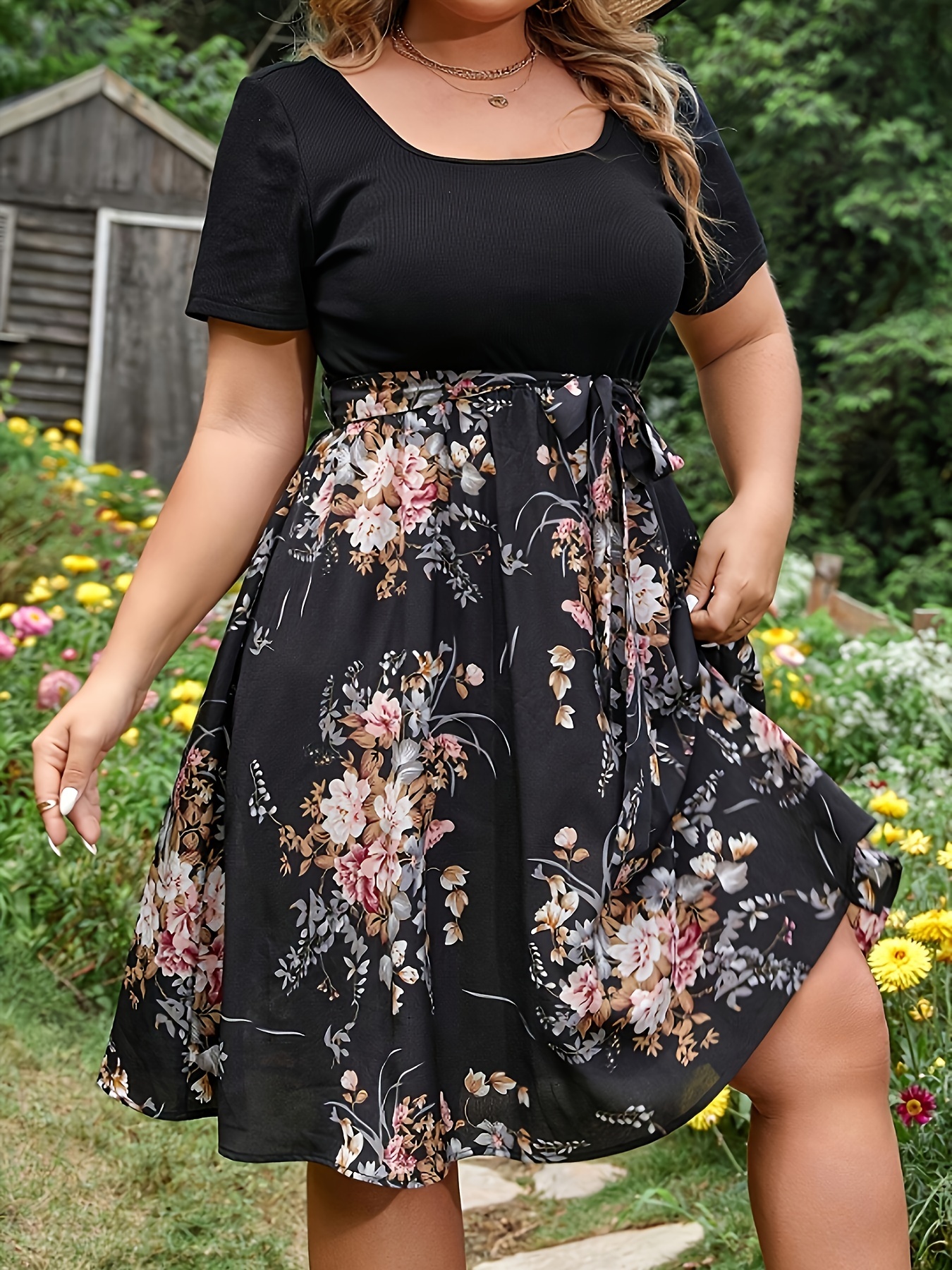 black midi ruched dress Ivara | Black Plunge-Neck Midi Dress With Ruched Detailing And Sash