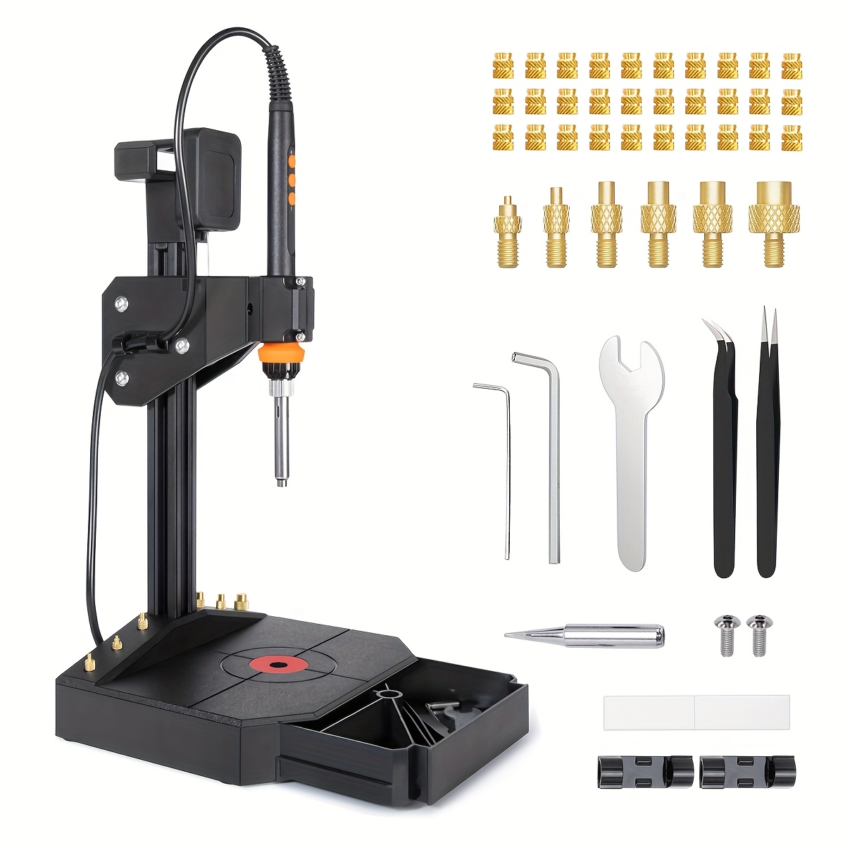 TEMU Machine de presse à inserts thermodurcissables Mintion avec soudure 90W, embout thermodurcissable M2-M8, 30 inserts filetés à écrou pour pièces