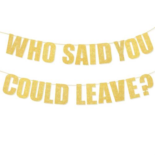 you can leave banner retirement party decorations 9 8 ft golden glitter goodbye banner retirement signature garland gift goodbye party