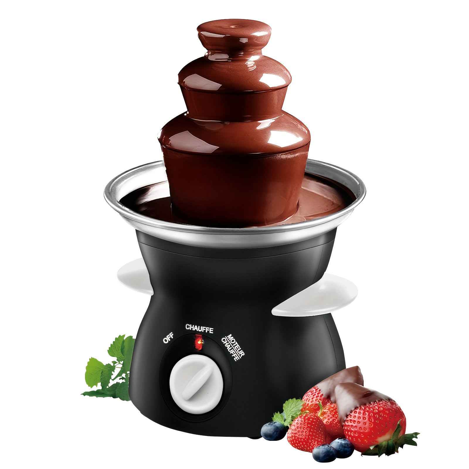 NutriChef 3 Tier Chocolate Fondue Fountain - Electric Stainless Choco : Nutrichef 3 Tier Chocolate Fondue Fountain - Electric