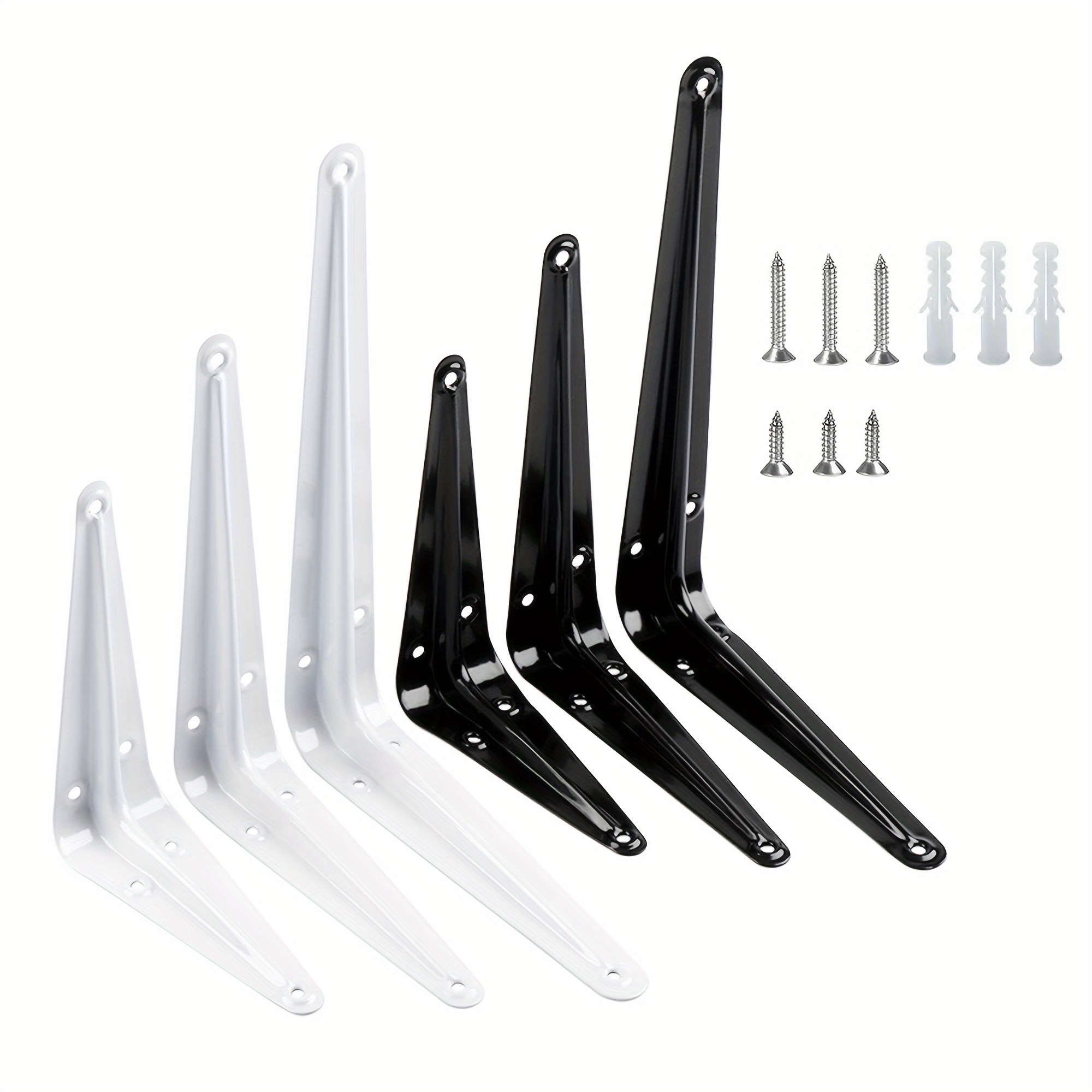 

Iron Shelf Brackets 2pcs - Heavy Duty Metal Triangle Shelving Supports With Screws For Kitchen, Office & Storage Racks