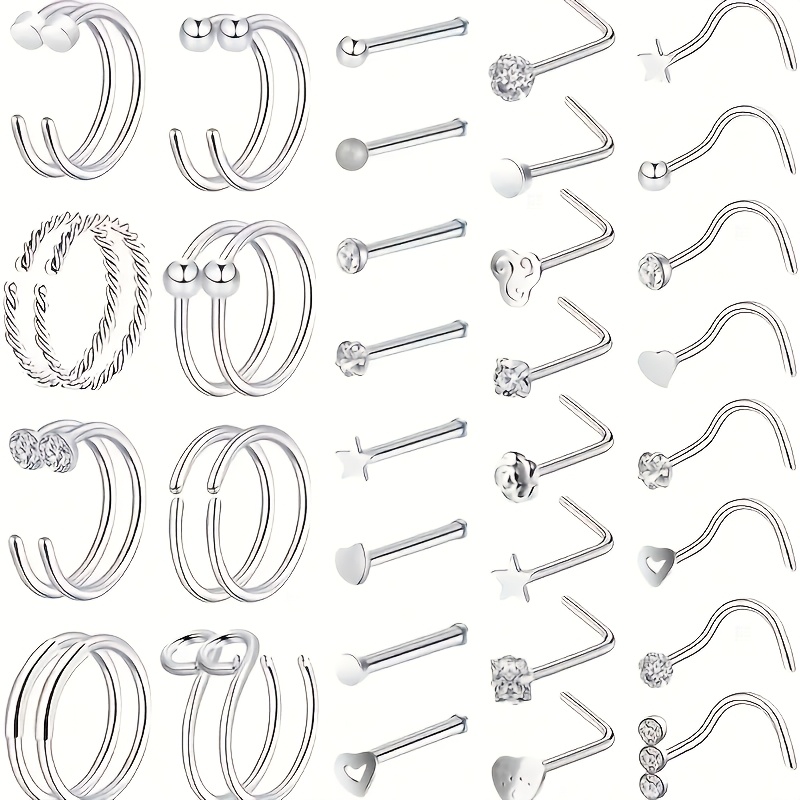 

40pcs & Steel Set Synthetic Zirconia, Piercing Jewelry , , For & , All