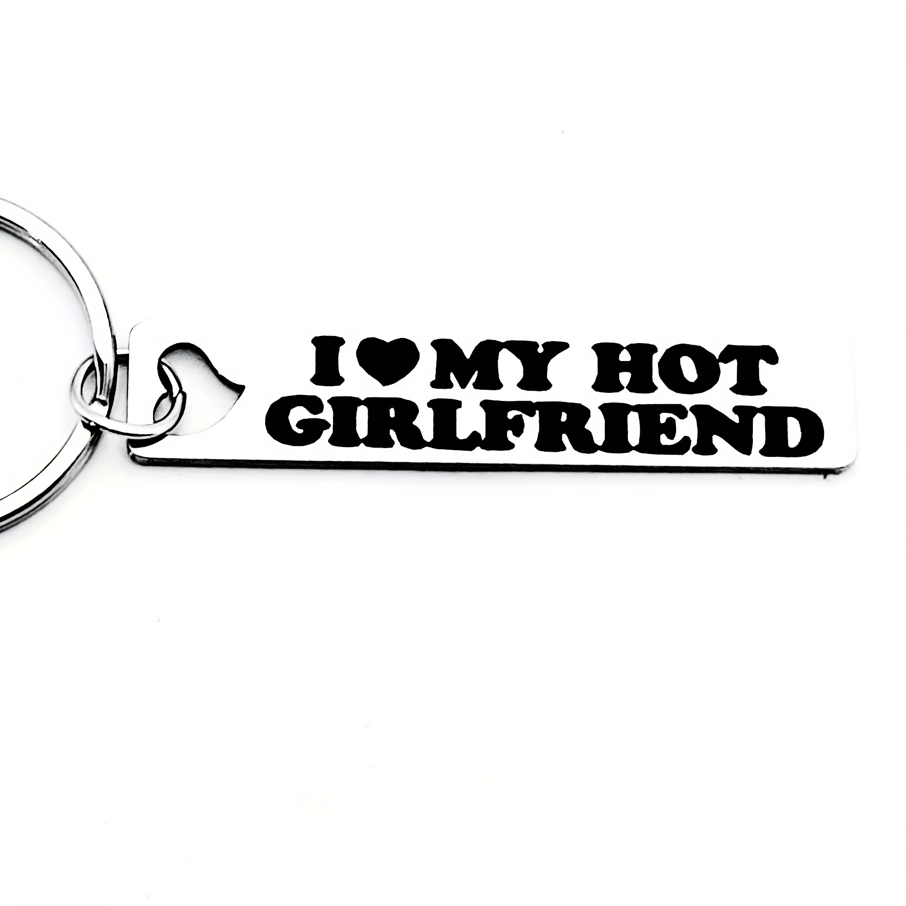 TEMU I Love My Hot Girlfriend" Stainless Steel Keychain, Trendy And Romantic, Perfect For Valentine's Day For Your 1