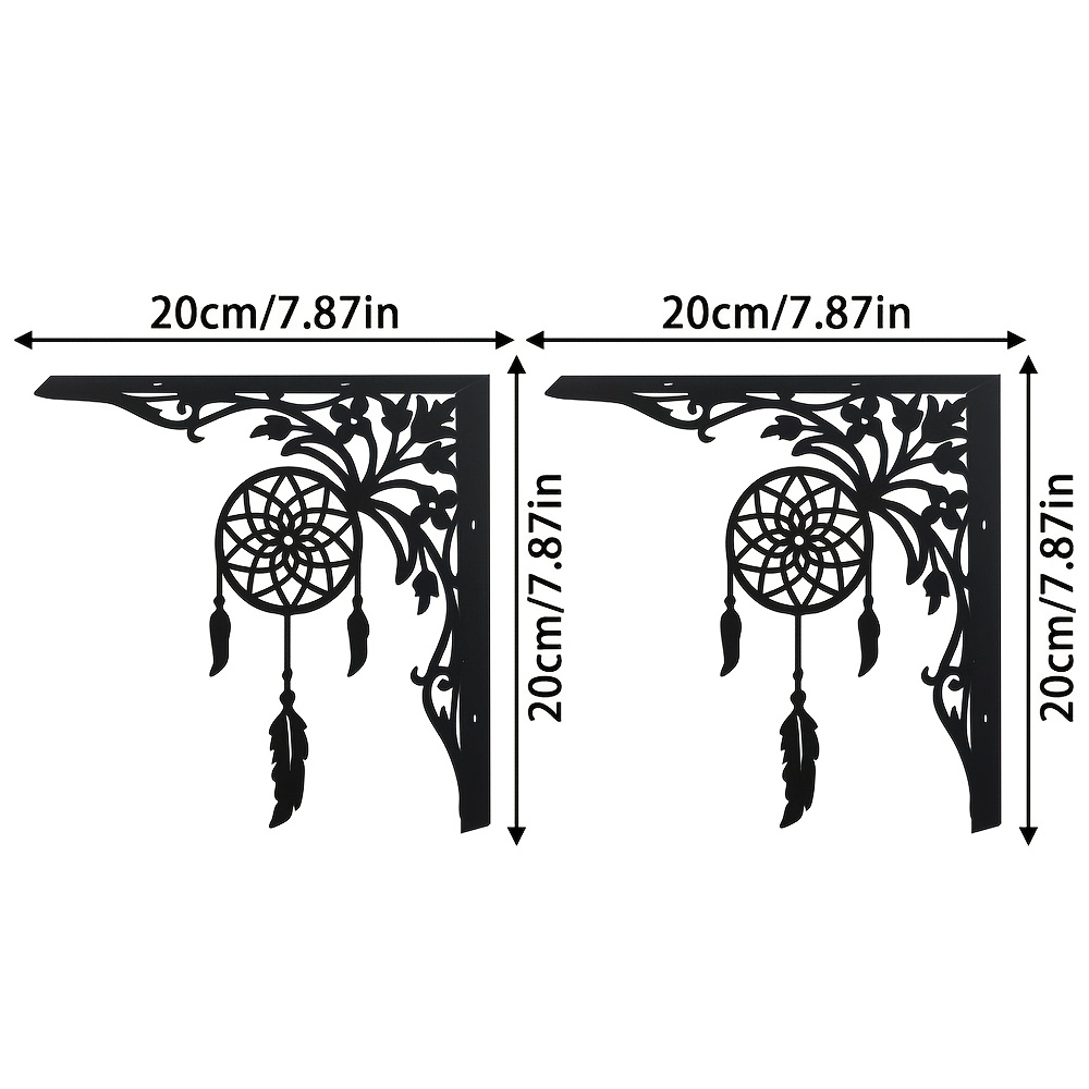 TEMU 2pcs Dreamcatcher Metal Bracket, Saving Space, Requires Wall Mounting (drilling Required), Suitable For Decorative And Practical Storage In Home
