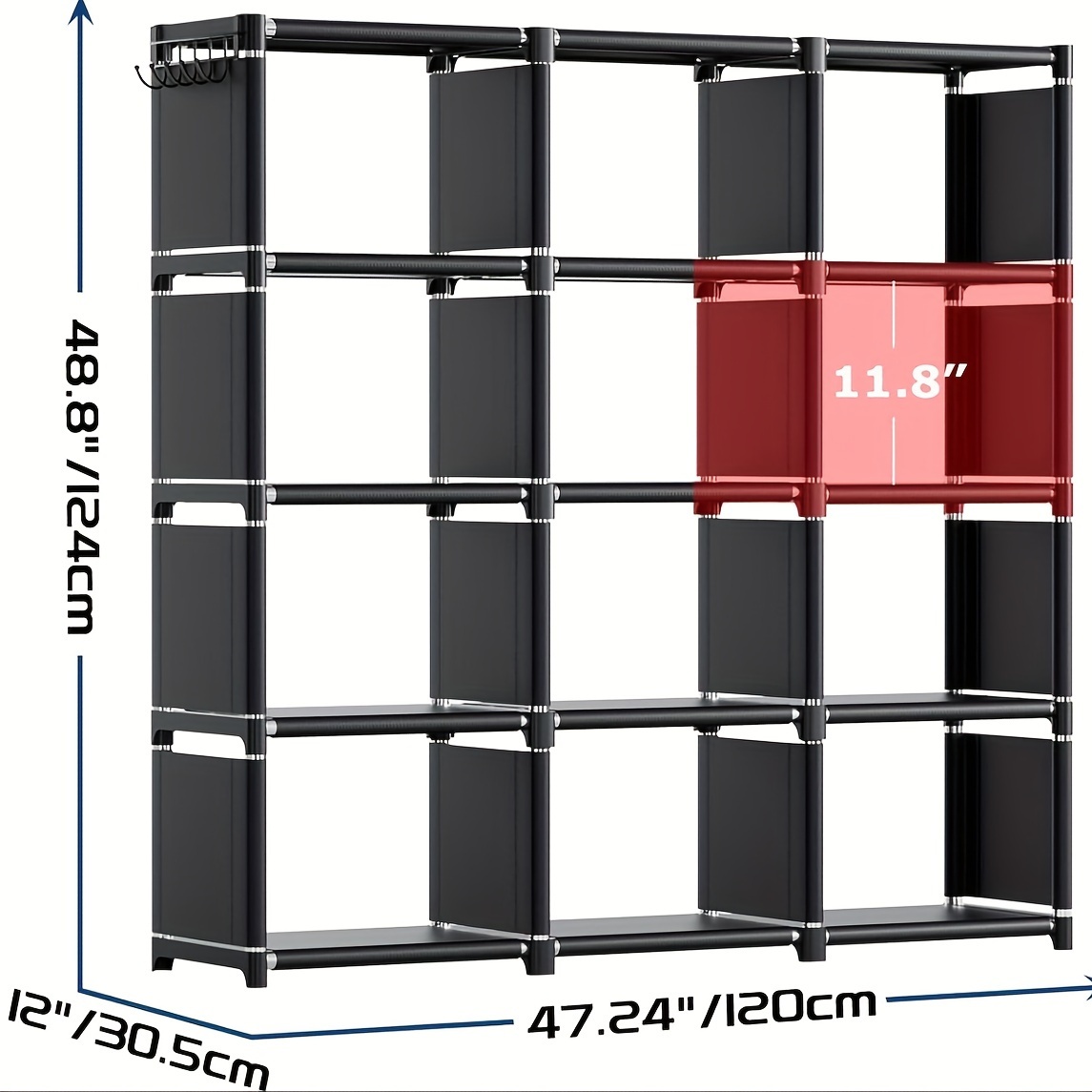   book shelf 12 cube storage organizer diy bookcase metal cube bookshelf cubbies closet storage organizer shelves for bedroom living room home office