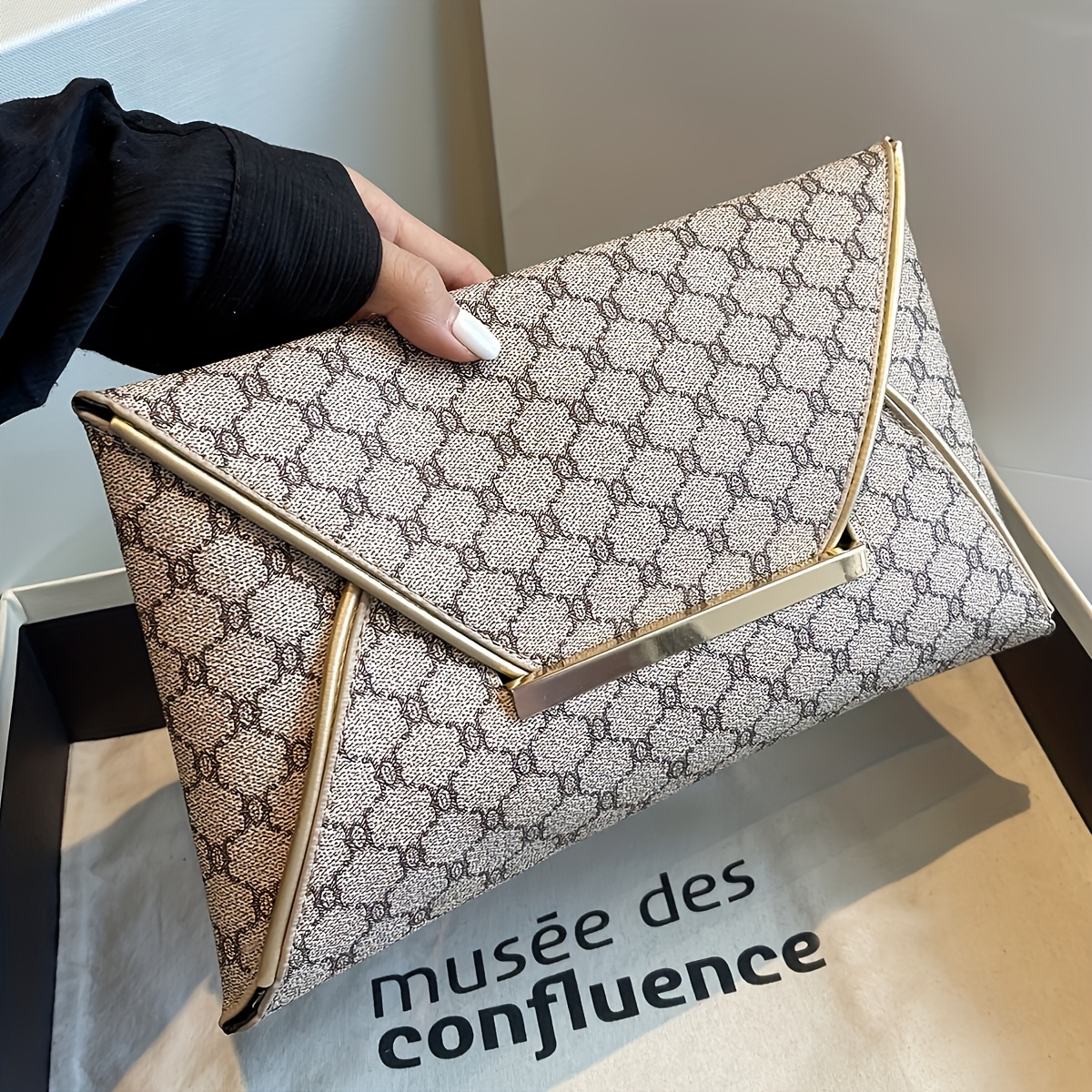 Stylish Clutch Bag, Elegant Vintage Handbag, Spacious Large-capacity Bag
