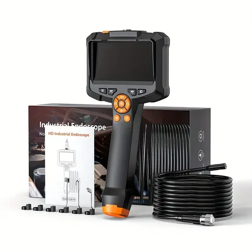 borescope endoscope inspection camera handheld endoscope camera ips borescope portable snake camera with semi rigid cord 4 3