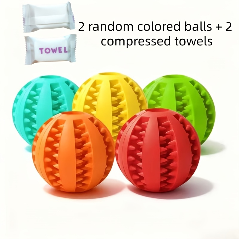 TEMU 4pcs Set: 2 Random Color Dog Chew Snack Toys () - Interactive Chewing, Teeth-cleaning, And Teething Toy - Treat Dispensing Educational Toy, Made