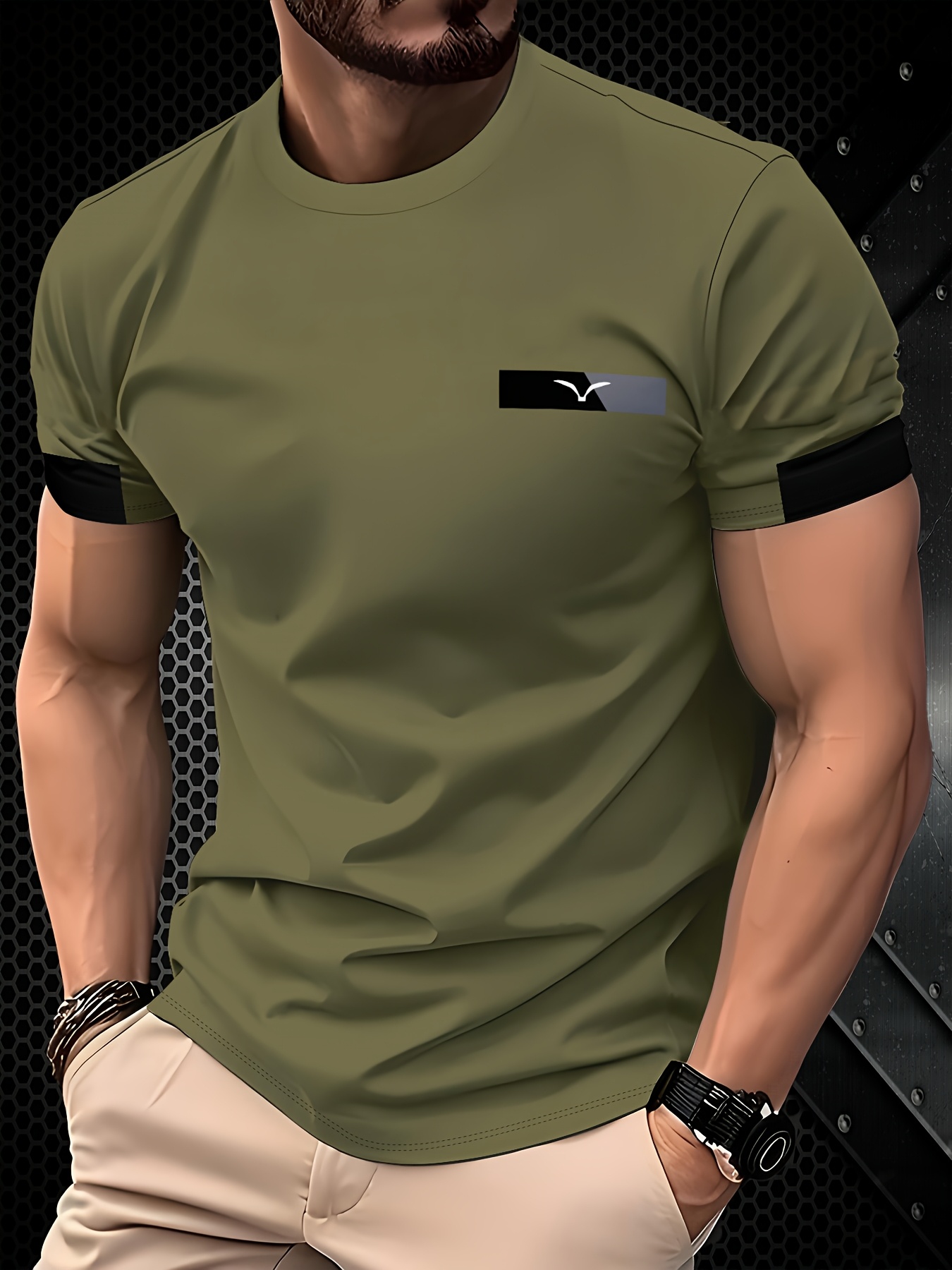 Dark Gray Goose Logo Men'S Stylish T-Shirt