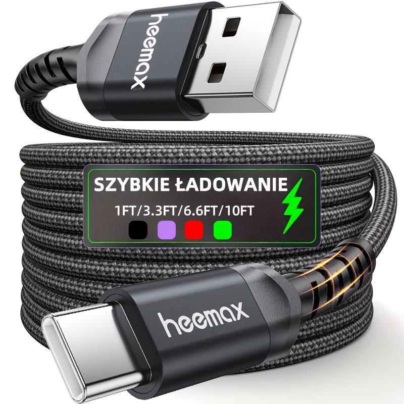   kabel usb-c do szybkiego ładowania, wysokiej jakości pleciony nylonowy przewód type-c, pasuje do wszystkich urządzeń z   usb-c