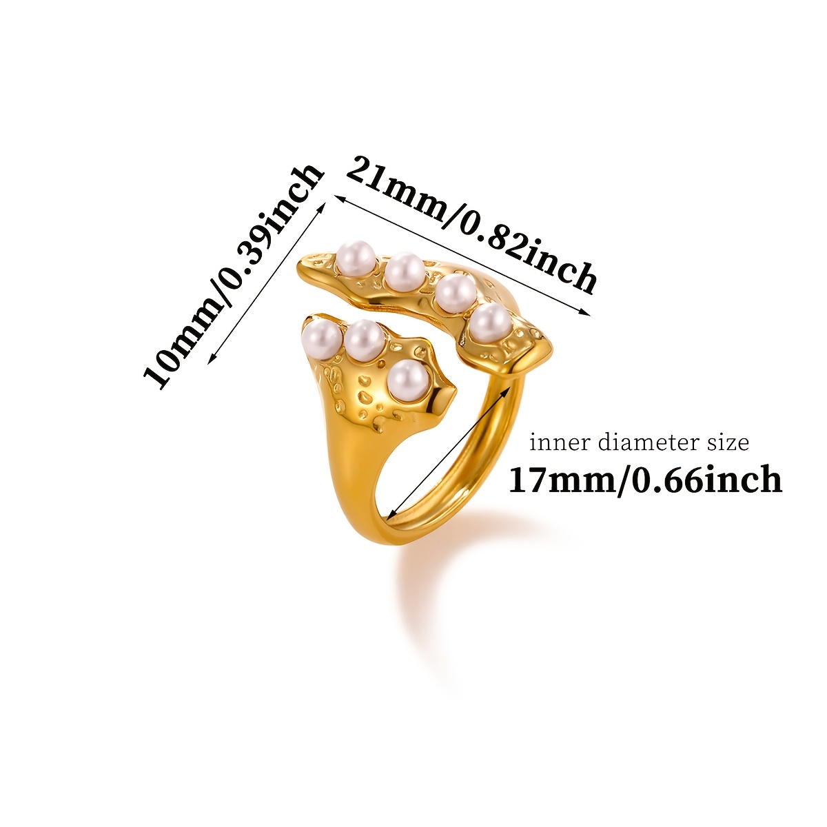 Women's Fishtail-Shaped Wide-Band Ring, 18K Gold-Plated